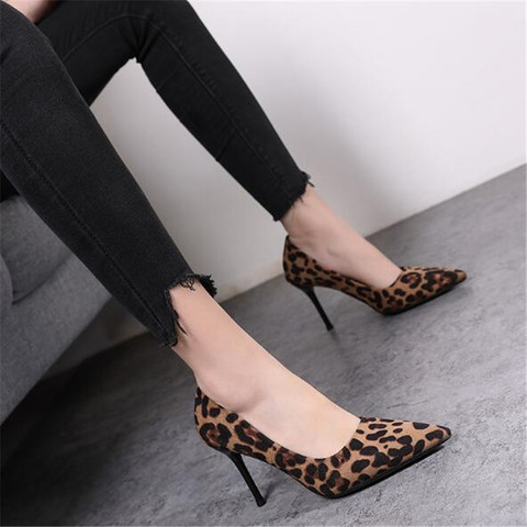 2022 primavera nueva puntiagudo temperamento versátil con Sexy estampado de leopardo cómodo de individual alto tacones zapatos sexo ► Foto 1/6