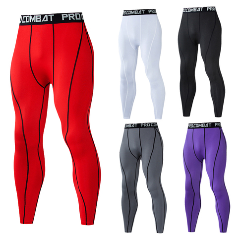 Mallas ajustadas de compresión para hombre, pantalones de secado rápido para entrenamiento, deportes, correr, fitness, yoga y gimnasio ► Foto 1/6