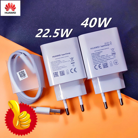 HUAWEI-cargador rápido Original, 40W, 22,5 W, supercarga tipo C, Cable para HUAWEI P30, P40, P10, P20 Pro lite Mate 9 10 Pro Mate 20 V20 ► Foto 1/6