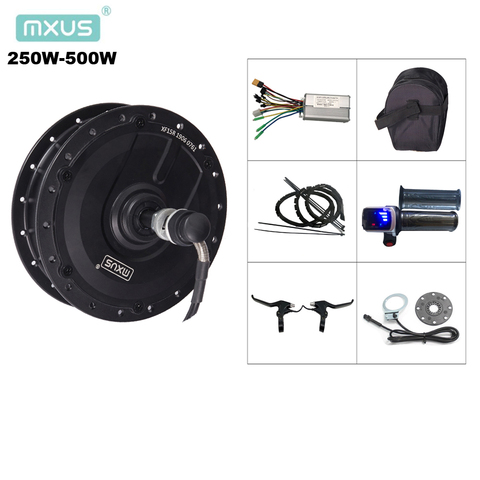 Kit de conversión Ebike MXUS hub motor XF07 XF08 XF15F XF15R bicicleta eléctrica kit de 36V 250W 350W 48V 500W con pantalla LED acelerador ► Foto 1/6