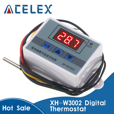 Termostato termorregulador Digital Led, controlador de temperatura, interruptor medidor, XH-W3002 W3002 AC 110V-220V DC 24V DC 12V ► Foto 1/6