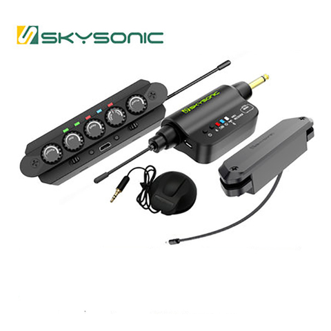 Skysonic-guitarra acústica inalámbrica WR2 Plus, amplificador de sonido con agujero libre y pastilla de sonido ► Foto 1/6