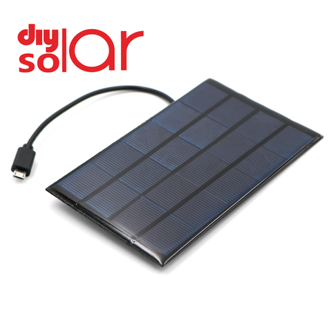 DC Solar Panel 400mA 2W 5V Micro USB Salida de regulador de voltaje del cargador de batería banco de energía para teléfono móvil cable DC Solar al aire libre celular ► Foto 1/6