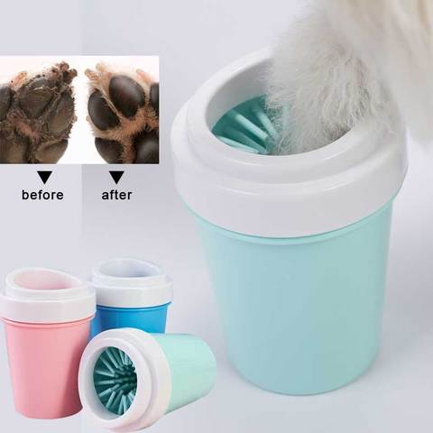 Taza limpiadora de pata de perro para perros pequeños y grandes, lavador de pies portátil de Gato, taza de limpieza de pata sucia, herramienta de lavado de pies de silicona suave ► Foto 1/6