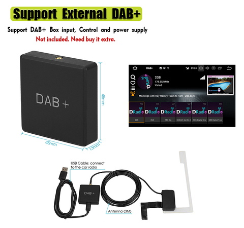 Ouchuangbo DAB +-radio Digital para android, sistema de navegación gps, reproductor de audio con puerto USB ► Foto 1/6