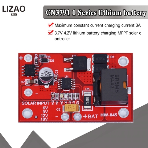 Panel Solar MPPT 1S, controlador CN3791, 6V / 9V/12V, 3A, módulo de energía Solar, batería de litio 18650, carga de 3,7 V ► Foto 1/6