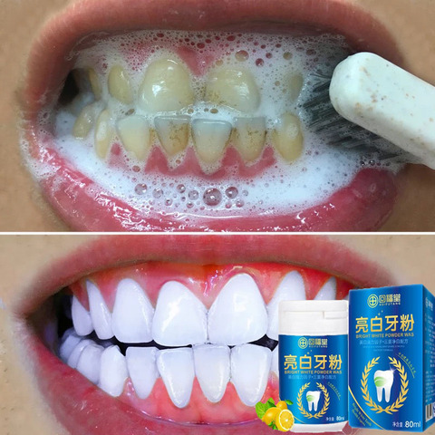 Polvo para blanquear los dientes, esencia de limpieza Dental, higiene bucal para eliminar las manchas, placa, mejorar la palicosis ► Foto 1/6