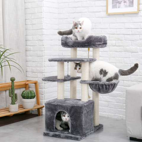Árbol de juguete de varios niveles para gatos, Rascado de Sisal, sólido, estable, con cama ► Foto 1/6