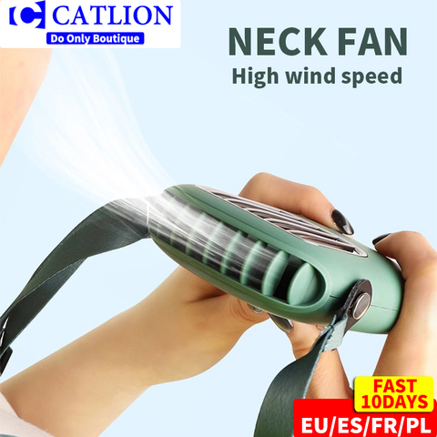 Cuello mini ventilador usb 5V enfriador recargable ventilador de viaje al aire libre de mano portátil silencioso eléctrico pequeño ventiladores refrigeración PC casa ► Foto 1/6