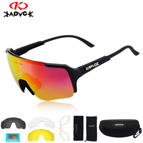 Gafas de ciclismo deportivas para hombre y mujer, con protección UV400, 3 lentes ► Foto 1/6