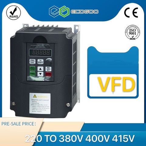 Inversor de frecuencia de CA, convertidor de frecuencia 220v/to380v, entrada monofásica 415 kW/7.5kw/11kw/ 220v ► Foto 1/5