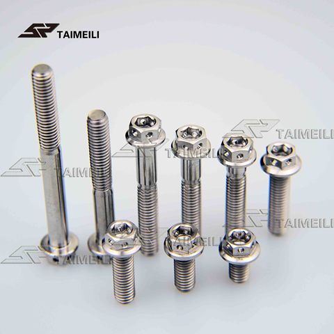 TAIMAILI titanium Aleación de brida tornillo interior y exterior hexagonal de M6x/10/15/20/25/30/35/45/50/60mm reparación de motocicletas tornillo ► Foto 1/3