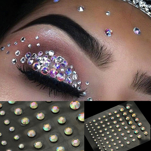 Tatuaje de diamante para mujer, delineador de ojos, sombras rostro, pegatina, joya, ojos, maquillaje, pegatina de ojos de cristal ► Foto 1/6