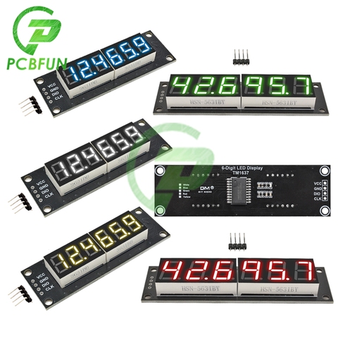 Pantalla Digital LED de 6 dígitos TM1637, pantalla blanca de 0,56 pulgadas, tubo Decimal de 7 segmentos, reloj, módulo de 5 voltios, pantalla blanca de 0,36 pulgadas para Arduino ► Foto 1/6