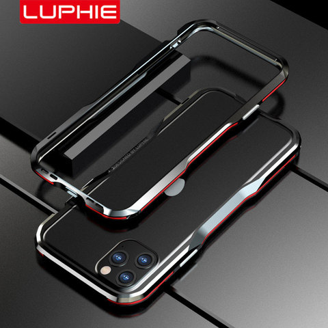 Luphie-parachoques de Metal para iPhone, funda protectora de marco de aluminio para iPhone 12 Pro Max 11 SE X Xs MAX Xr 7 8 Plus ► Foto 1/6