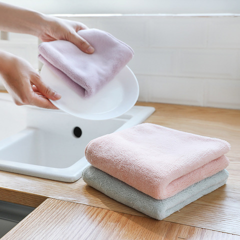 Luluhut-toallas de microfibra para el hogar, 3 unids/lote, tela más gruesa absorbente para cocina, para limpiar microfibra, mesa, toalla de cocina ► Foto 1/6