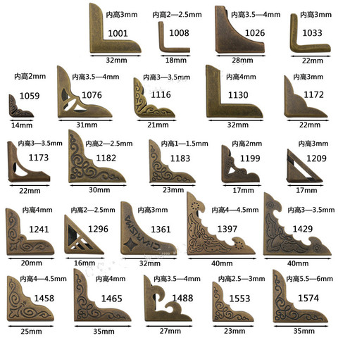 10-30 unds/pack bronce antiguo protectores de esquina ángulo de Metal entre corchetes para el álbum de fotos menú Bloc de notas bolsa carpeta decoración mini hardware ► Foto 1/6