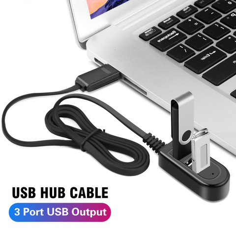 Concentrador Usb de 3 puertos de 1,2 M, divisor Usb 3 para cargador de carga de datos, Accesorios para ordenador portátil, Pc, adaptador de extensión de Cable Usb ► Foto 1/6