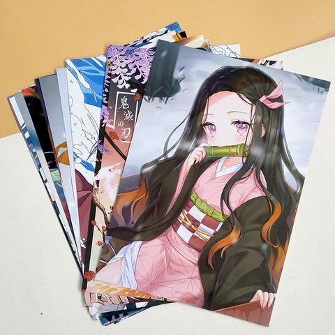 Póster de dibujos animados de Japón, pegatinas de pared de dibujos animados de Demon Slayer, Ghost Blade, pegatinas de pared de Anime, Demon Slayer Blade, pancarta de pared para decoración de la habitación del hogar ► Foto 1/5