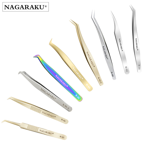 NAGARAKU 20 PCs Serie N pinzas para pestañas Fans de extensión-Pinzas volumen Fans de pestañas pinzas 3D precisa pinzas ► Foto 1/6