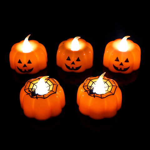 Luz de vela de calabaza para fiesta de Halloween, suministros de luces LED, linterna, adornos, accesorios, decoraciones de Halloween para el hogar, 1/2/3 Uds. ► Foto 1/6