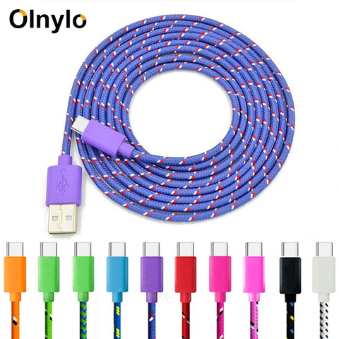 Cable USB tipo C de 1M para móvil, Cable de datos de carga rápida para Xiaomi Mi Note 10 Pro, Samsung S10, S9, S8 Plus, 3M, tipo C ► Foto 1/6