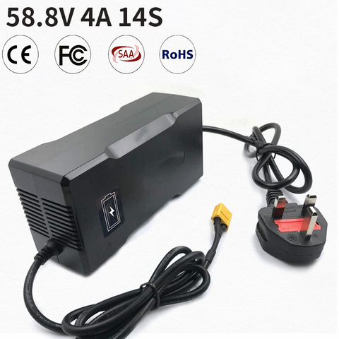 58,8 V 4A 14S CE ROHS cargador de batería de litio para 14S 48V (51,8 V, 52V) Paquete de batería Li-Ion Lipo para coche o bicicleta eléctrica AC100V-240V ► Foto 1/6