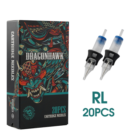 Dragonhawk-cartucho de aguja de tatuaje RL desechable, esterilizado de seguridad con funda de silicona para maquillaje permanente ► Foto 1/6