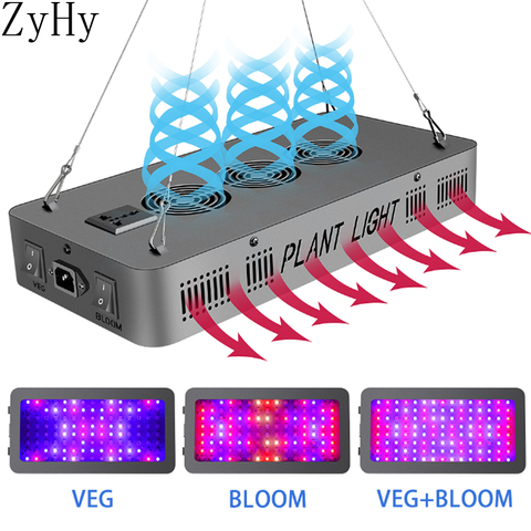 1200W 2000W 3000W lleno espectro LED crecer luz Dual-interruptor rojo azul lámpara de crecimiento de plantas para planta de interior de plántulas de verduras tienda ► Foto 1/6