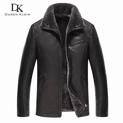 Chaqueta de cuero de invierno de marca para hombre de lana de lujo insdie abrigos de piel de oveja auténtica chaqueta de diseñador negro/marrón 13Q1358 ► Foto 1/6