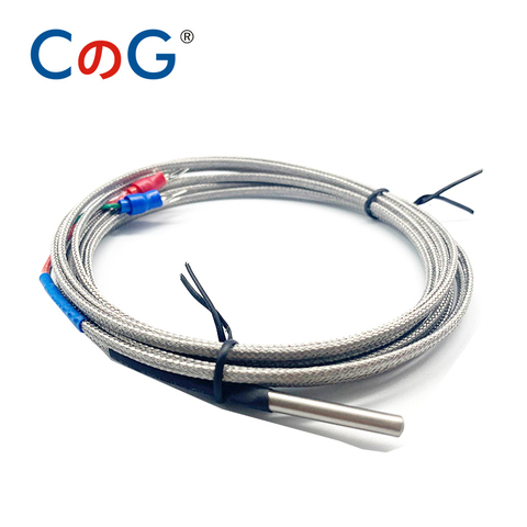 CG 4mm * 30mm K J PT100 1m 2m 3m 5m 10m tipo de sonda blindado Braide de Temperatura del termopar Sensor controlador de temperatura ► Foto 1/5