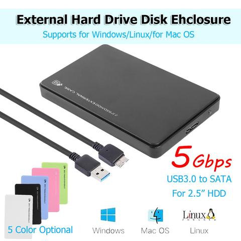 2,5 pulgadas HDD SSD caso USB3.0 a SATA caja de disco duro 5Gbps SD carcasa de disco HDD caja de disco duro externo para Notebook PC de escritorio ► Foto 1/6