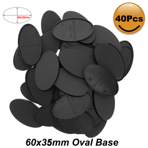 MB660-Bases de plástico para juegos de mesa en miniatura, 20 piezas, 60x35mm, Base ovalada, 40 y 80 Base ovalada ► Foto 1/5