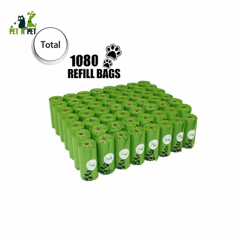 Pet N-bolsa para caca de Perro o mascotas, 1080 rollos de 56 Bolsas de basura sin perfume para gatos, naranja, verde y negro, 12 micras ► Foto 1/6