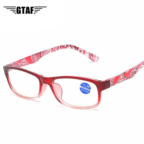 Gafas de lectura transparentes a la moda para hombres y mujeres, anteojos universales con estampado de flores, antirayos azules, + 1,0 a 4,0 ► Foto 1/6