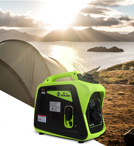 Pequeño 1000w portátil silencioso camping boating pesca externa gasolina inversor generador conjunto ► Foto 1/3