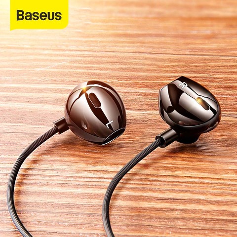 Baseus C06 auricular con cable tipo C auriculares estéreo bajo con micrófono auriculares deportivos 3,5mm Jack para iPhone Huawei Samsung en la oreja los auriculares ► Foto 1/6