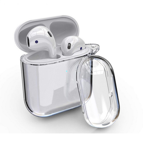 Funda de cristal para auriculares Apple, funda protectora transparente de silicona para AirPods, accesorios para Airpods, caja de carga ► Foto 1/5