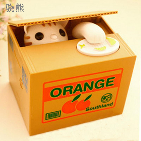 Alcancía con estola automática para niños, caja de dinero con diseño de Panda, gato blanco, regalo para niños ► Foto 1/6