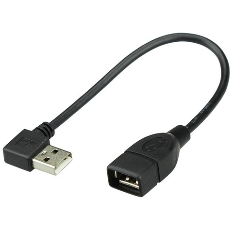 CABLE USB 2,0 de ángulo recto, macho A hembra, 90 grados, extensible, 0,1 M, 0,2 M, 0,4 M ► Foto 1/4