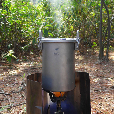 Olla de cocina portátil de titanio utensilios para mesa 900ml ► Foto 1/6