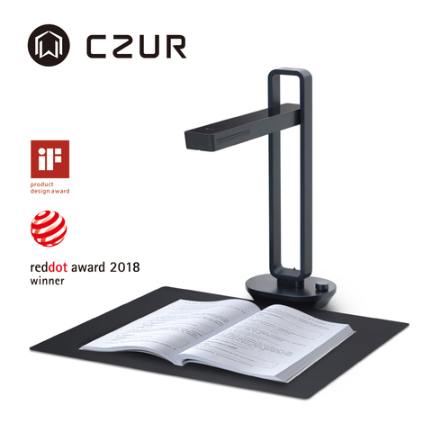 CZUR Aura Pro portátil plegable 14MP libro escáner de documentos tamaño máximo A3 con lámpara LED para mesa de escritorio OCR inteligente para la oficina en casa de la familia ► Foto 1/6