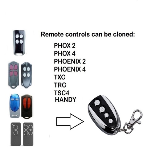 Mando a distancia para puerta de garaje PHOX2,PHOX4,TXC,TRC,TSC4,HANDY,PHOENIX2,PHOENIX4, 433,92mhz ► Foto 1/3