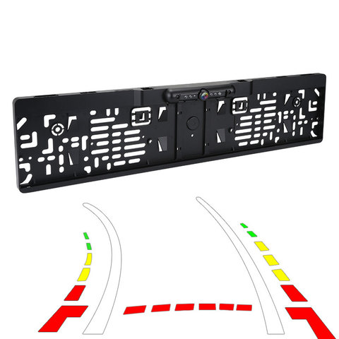 Sistema de cámara de visión trasera con visión nocturna, marco de matrícula europea, luces LED, novedad ► Foto 1/6