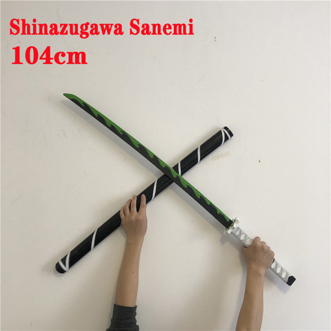 104cm Kimetsu no Yaiba espada arma demonio asesino Shinazugawa Sanemi Cosplay espada 1:1 Anime Ninja cuchillo de la PU juguete ► Foto 1/6