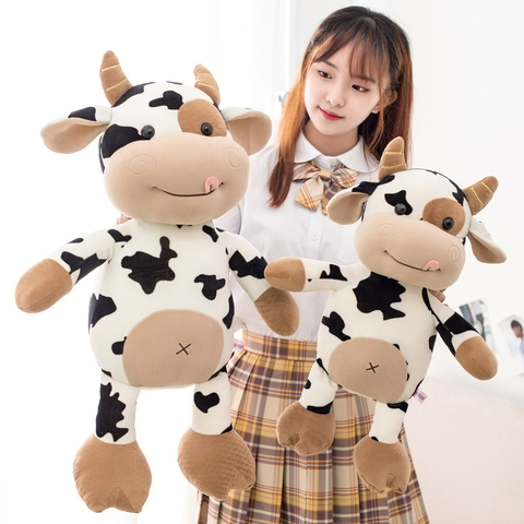 2022 nuevo juguete Peluche de vaca lindo ganado animales de peluche de felpa de ganado muñeca suave juguetes para niños regalo de cumpleaños para los niños ► Foto 1/6
