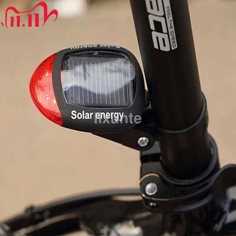 2 LED bicicleta roja energía Solar luz de tija de sillín lámpara recargable cola de la bicicleta posterior luz Flash Luz de bicicleta accesorios ► Foto 1/6