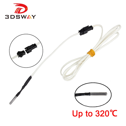 3DSWAY 3D piezas de la impresora HT-NTC100K termistor Cable de Sensor de temperatura B3950 Cable Sensor para alta temperatura de salida Hotend Kit ► Foto 1/6