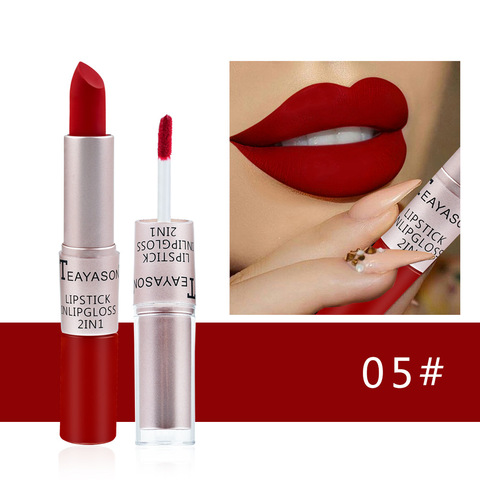 Pintalabios rojo resistente al agua para mujer, bálsamo labial brillante de terciopelo mate, tinte de labios rojo Sexy, 12 colores, regalo de maquillaje de moda ► Foto 1/6