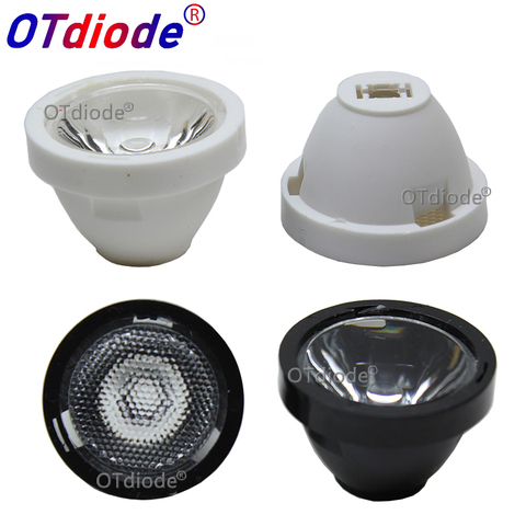 10-100 Uds 23,5mm lente de LED de 15 30 45 60 grados negro soporte blanco para Cree XPE XPG XTE o 3535 de 3030 luz LED de alta potencia ► Foto 1/6